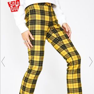yellow plaid dickie pants